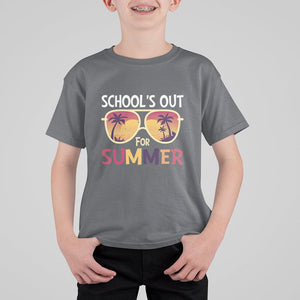 Schools Out For Summer T Shirt For Kid End Of School Retro Sunglasses Summer Vacation TS11 Charcoal Print Your Wear