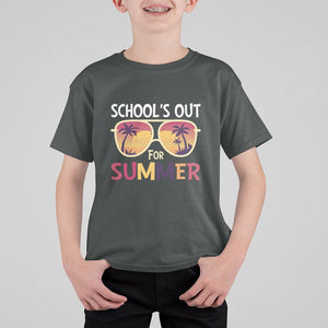Schools Out For Summer T Shirt For Kid End Of School Retro Sunglasses Summer Vacation TS11 Dark Heather Print Your Wear