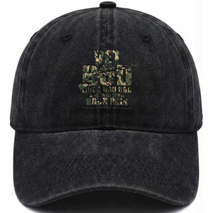 Funny Veteran Vet Bod Like A Dad Bod But With More Back Pain Washed Cotton Baseball Cap