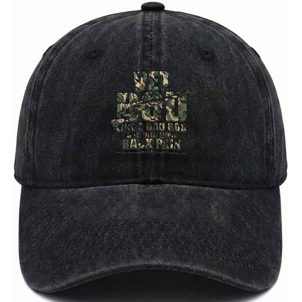 Funny Veteran Vet Bod Like A Dad Bod But With More Back Pain Washed Cotton Baseball Cap