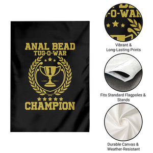 Funny #1 Anal Bead Tug O War Champion Garden Flag Adult Humor Cringe - Print Your Wear