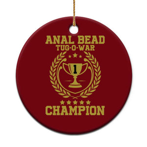 Funny #1 Anal Bead Tug O War Champion Ceramic Ornament Adult Humor Cringe - Print Your Wear