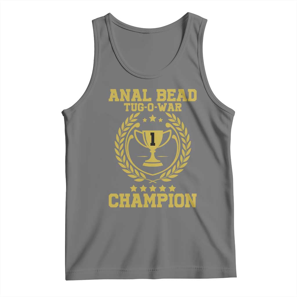 Funny #1 Anal Bead Tug O War Champion Tank Top Adult Humor Cringe - PrintYourWear Size: XS Color: Black Heather