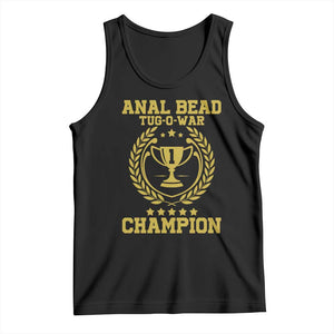 Funny #1 Anal Bead Tug O War Champion Tank Top Adult Humor Cringe - PrintYourWear Size: XS Color: Black