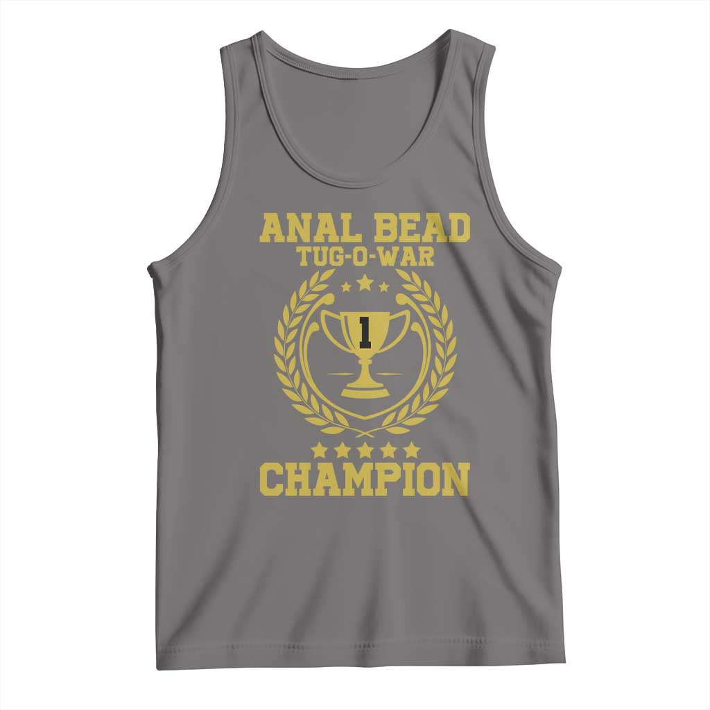 Funny #1 Anal Bead Tug O War Champion Tank Top Adult Humor Cringe - PrintYourWear Size: XS Color: Deep Heather