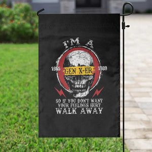 Funny I Am A Gen X-er Garden Flag So If You Dont Want Your Feeling Hurt Walk Away Vintage Skull TS11 Print Your Wear