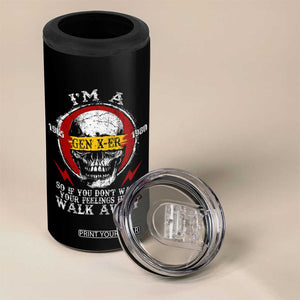 Funny I Am A Gen X-er 4 in 1 Can Cooler Tumbler So If You Dont Want Your Feeling Hurt Walk Away Vintage Skull TS11 Print Your Wear