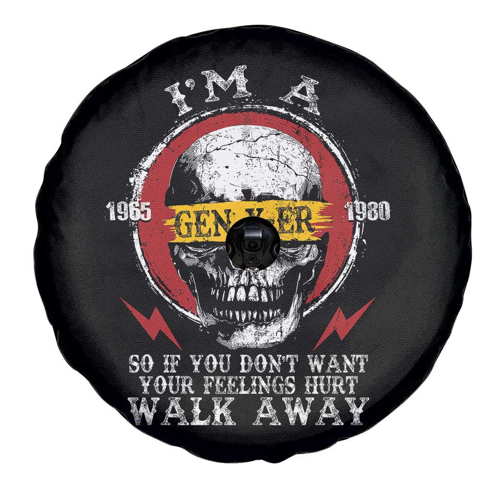Funny I Am A Gen X-er Spare Tire Cover So If You Dont Want Your Feeling Hurt Walk Away Vintage Skull TS11 Print Your Wear