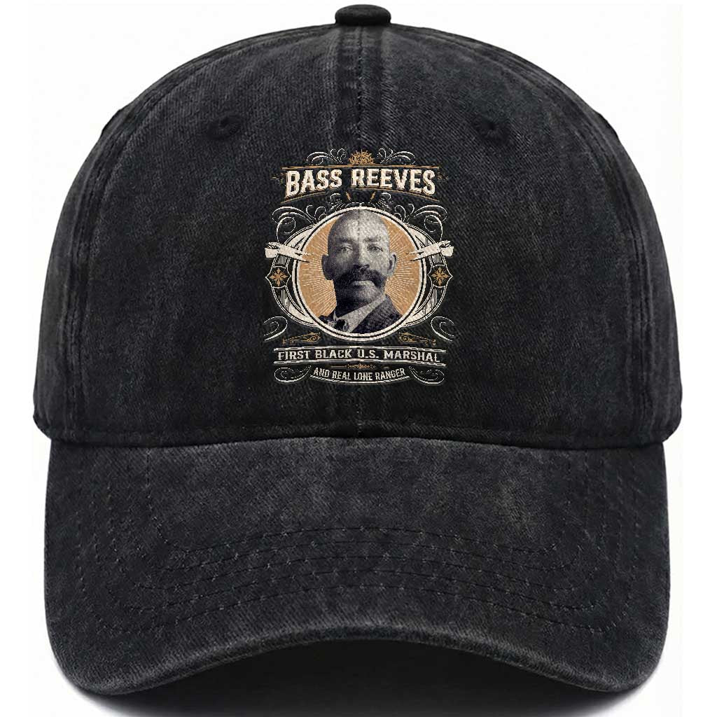 Bass Reeves First Black US Marshal And Real Lone Ranger Washed Cotton Baseball Cap African American Cowboy