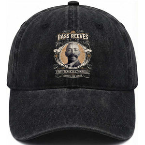 Bass Reeves First Black US Marshal And Real Lone Ranger Washed Cotton Baseball Cap African American Cowboy