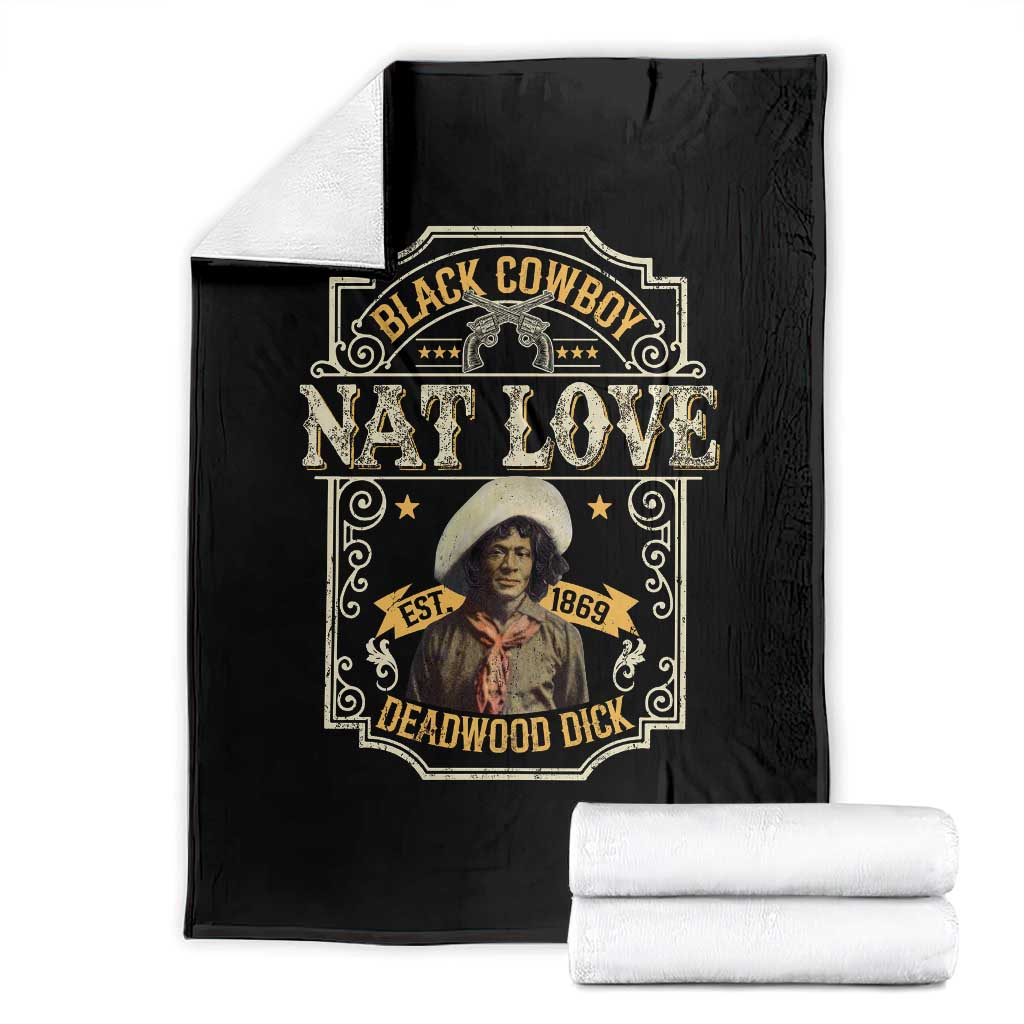 Black Cowboy Nat Love Throw Blanket Deadwood Dick African American Cowboy TS11 Black Print Your Wear