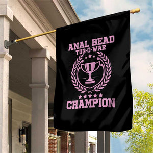 Funny #1 Anal Bead Tug O War Champion Garden Flag Pink Adult Humor Cringe - Print Your Wear