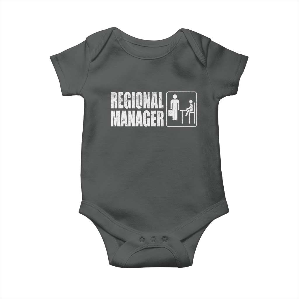 Regional Manager Baby Onesie Funny Dad Baby Matching TS11 Dark Heather Print Your Wear