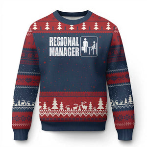 Regional Manager Ugly Christmas Sweater Funny Dad Baby Matching TS11 Navy Red Print Your Wear