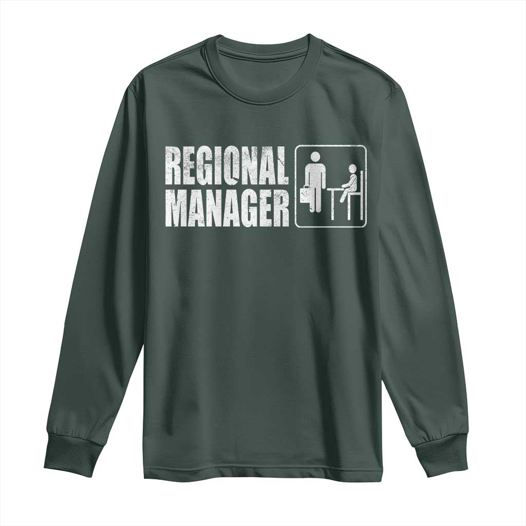 Regional Manager Long Sleeve Shirt Funny Dad Baby Matching TS11 Dark Forest Green Print Your Wear