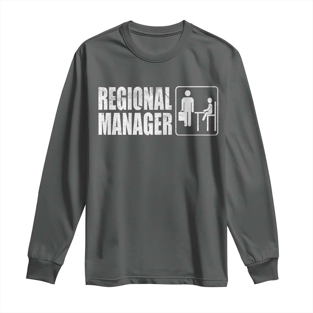 Regional Manager Long Sleeve Shirt Funny Dad Baby Matching TS11 Dark Heather Print Your Wear