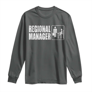 Regional Manager Long Sleeve Shirt Funny Dad Baby Matching TS11 Dark Heather Print Your Wear