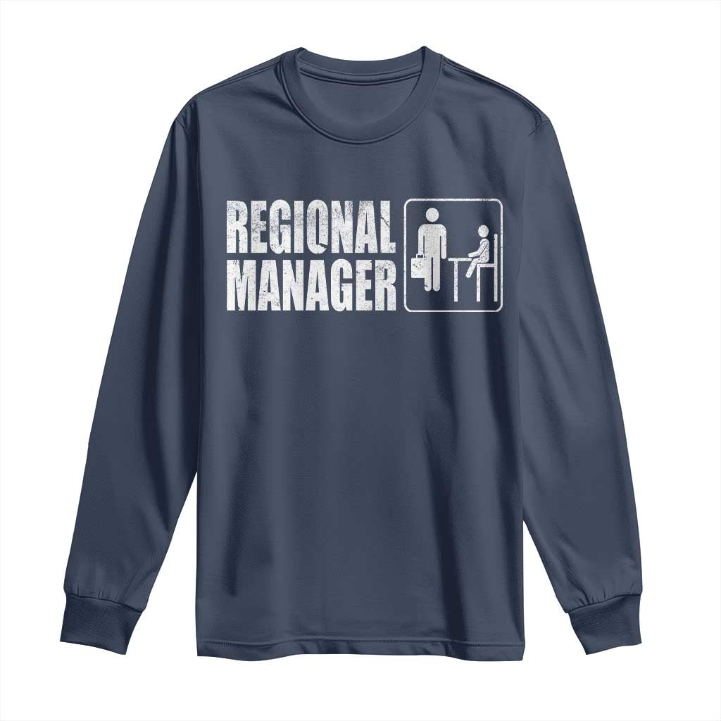 Regional Manager Long Sleeve Shirt Funny Dad Baby Matching TS11 Navy Print Your Wear