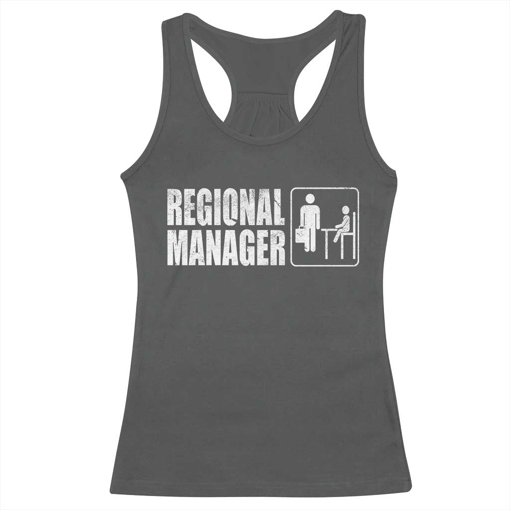 Regional Manager Racerback Tank Top Funny Dad Baby Matching TS11 Dark Heather Print Your Wear