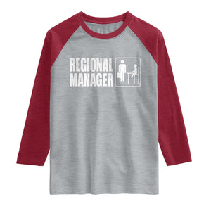 Regional Manager Raglan Shirt Funny Dad Baby Matching TS11 Heather Gray Heather Red Print Your Wear