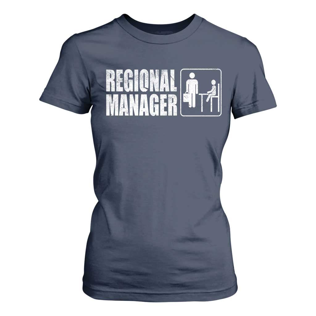 Regional Manager T Shirt For Women Funny Dad Baby Matching TS11 Navy Print Your Wear