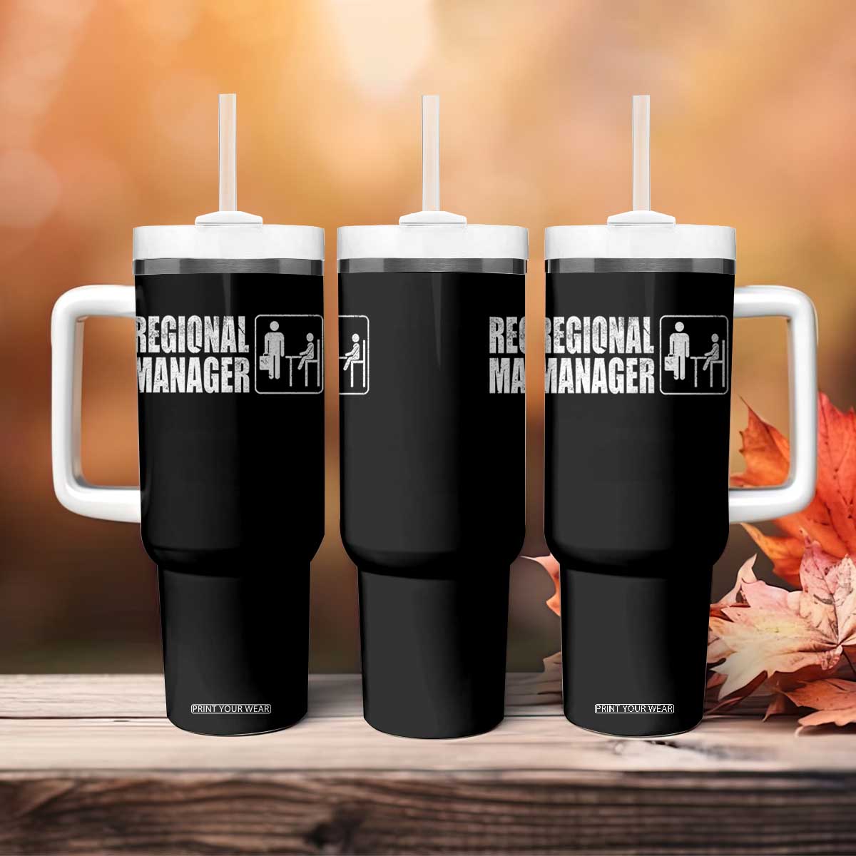 Regional Manager Tumbler With Handle Funny Dad Baby Matching TS11 Print Your Wear