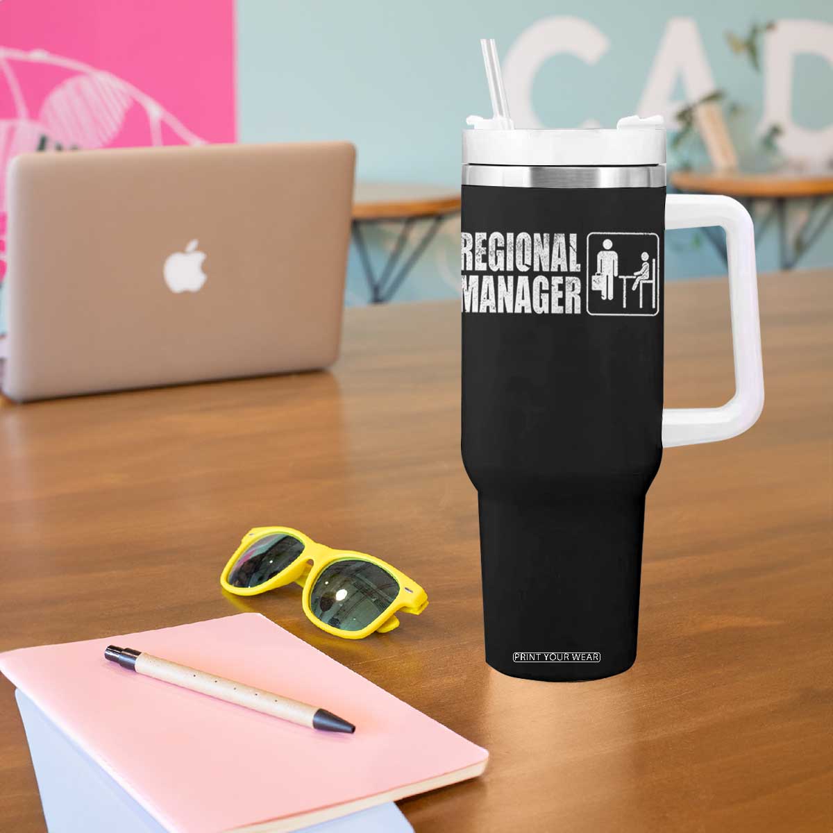 Regional Manager Tumbler With Handle Funny Dad Baby Matching TS11 Print Your Wear