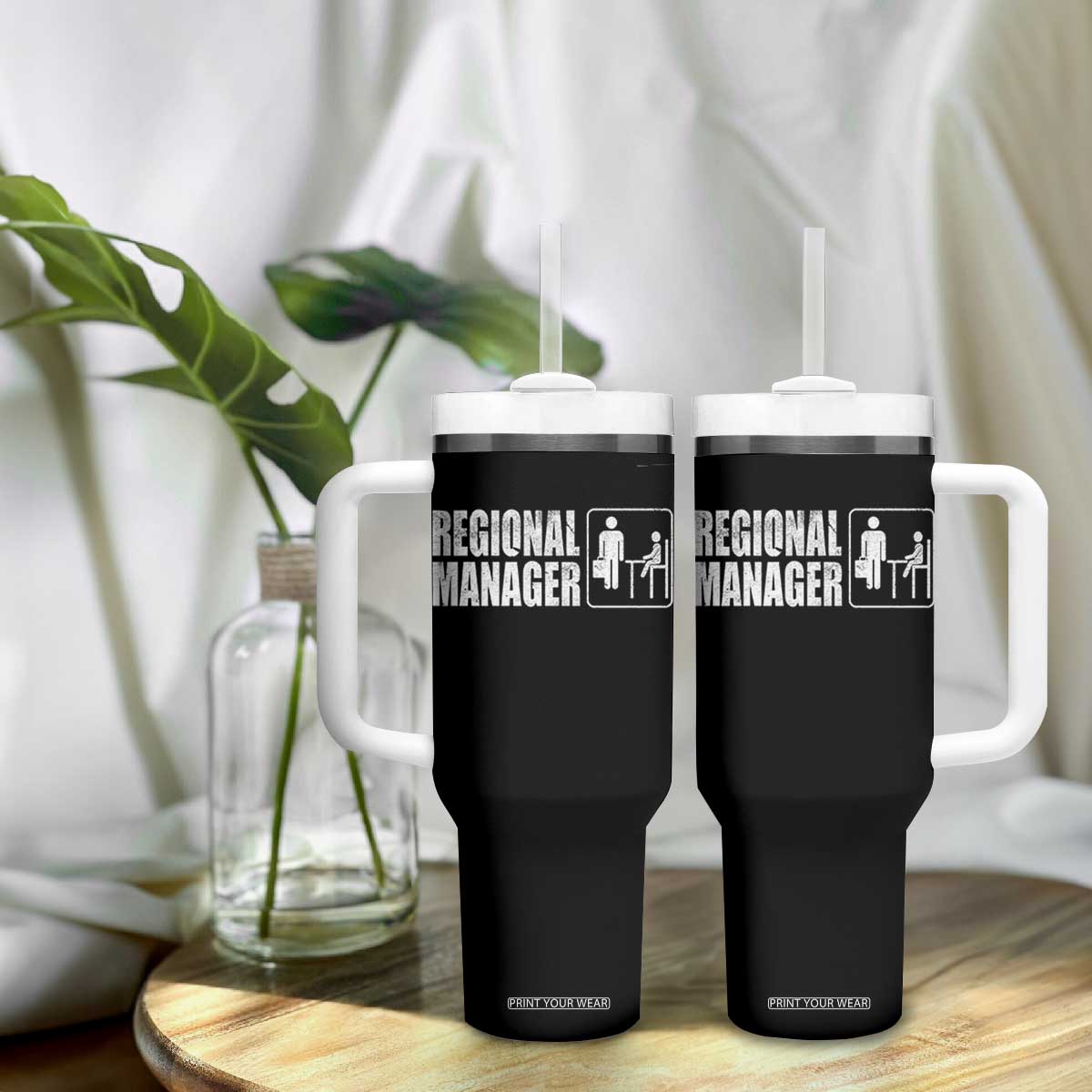 Regional Manager Tumbler With Handle Funny Dad Baby Matching TS11 Print Your Wear