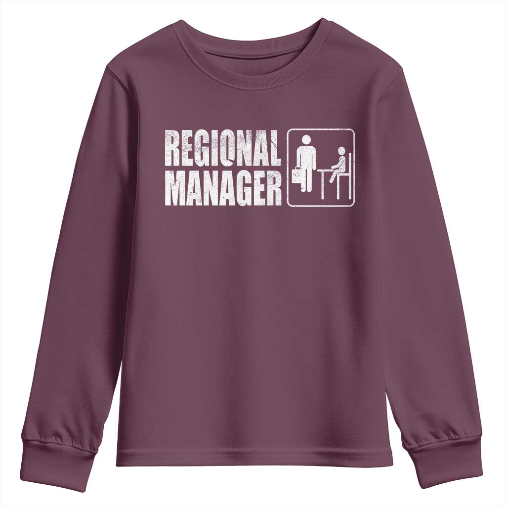 Regional Manager Youth Sweatshirt Funny Dad Baby Matching TS11 Maroon Print Your Wear