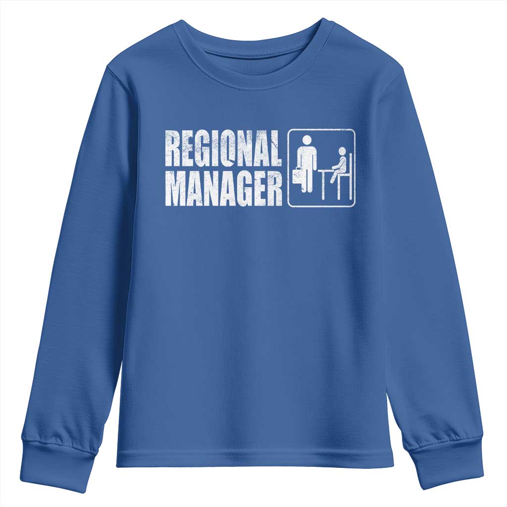 Regional Manager Youth Sweatshirt Funny Dad Baby Matching TS11 Royal Blue Print Your Wear