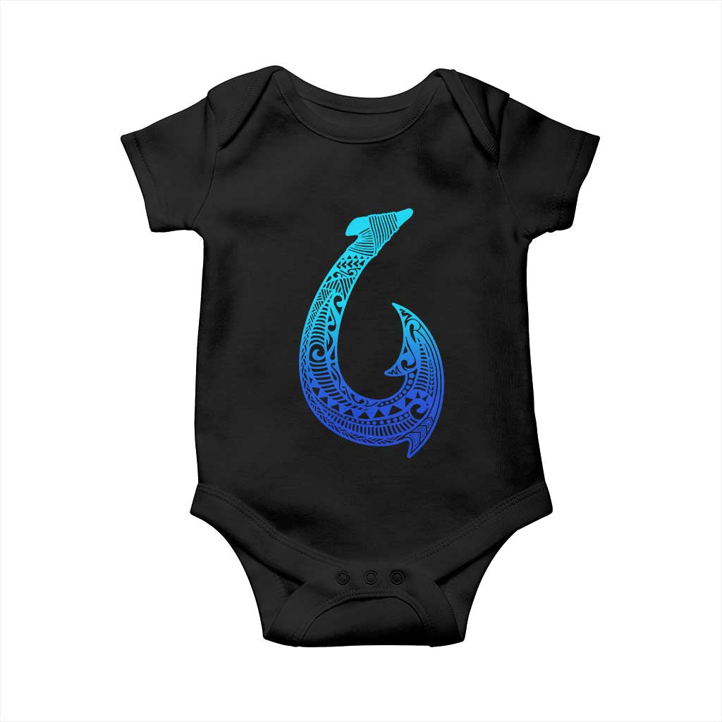 Tribal Makau Hawaiian Fish Hook Pacific Islander Hawaiian Baby Onesie TS11 Black Print Your Wear
