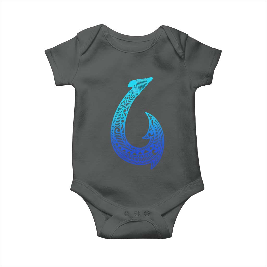 Tribal Makau Hawaiian Fish Hook Pacific Islander Hawaiian Baby Onesie TS11 Dark Heather Print Your Wear