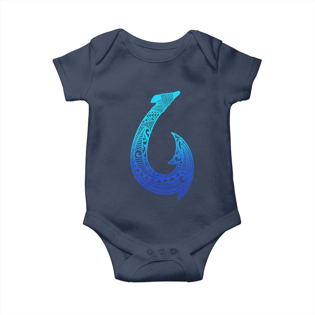 Tribal Makau Hawaiian Fish Hook Pacific Islander Hawaiian Baby Onesie TS11 Navy Print Your Wear