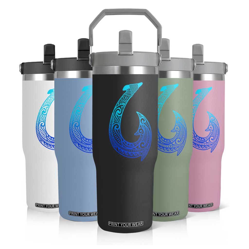 Tribal Makau Hawaiian Fish Hook Pacific Islander Hawaiian Flip Straw Tumbler TS11 Print Your Wear