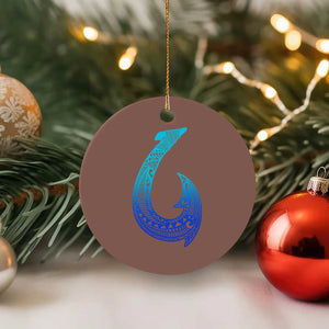 Tribal Makau Hawaiian Fish Hook Pacific Islander Hawaiian Ceramic Ornament TS11 1pc Mocha Print Your Wear