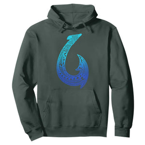 Tribal Makau Hawaiian Fish Hook Pacific Islander Hawaiian Hoodie TS11 Dark Forest Green Print Your Wear