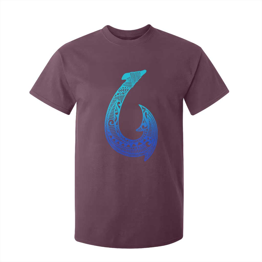 Tribal Makau Hawaiian Fish Hook Pacific Islander Hawaiian T Shirt For Kid TS11 Maroon Print Your Wear