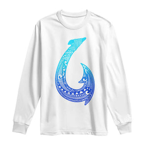 Tribal Makau Hawaiian Fish Hook Pacific Islander Hawaiian Long Sleeve Shirt TS11 White Print Your Wear