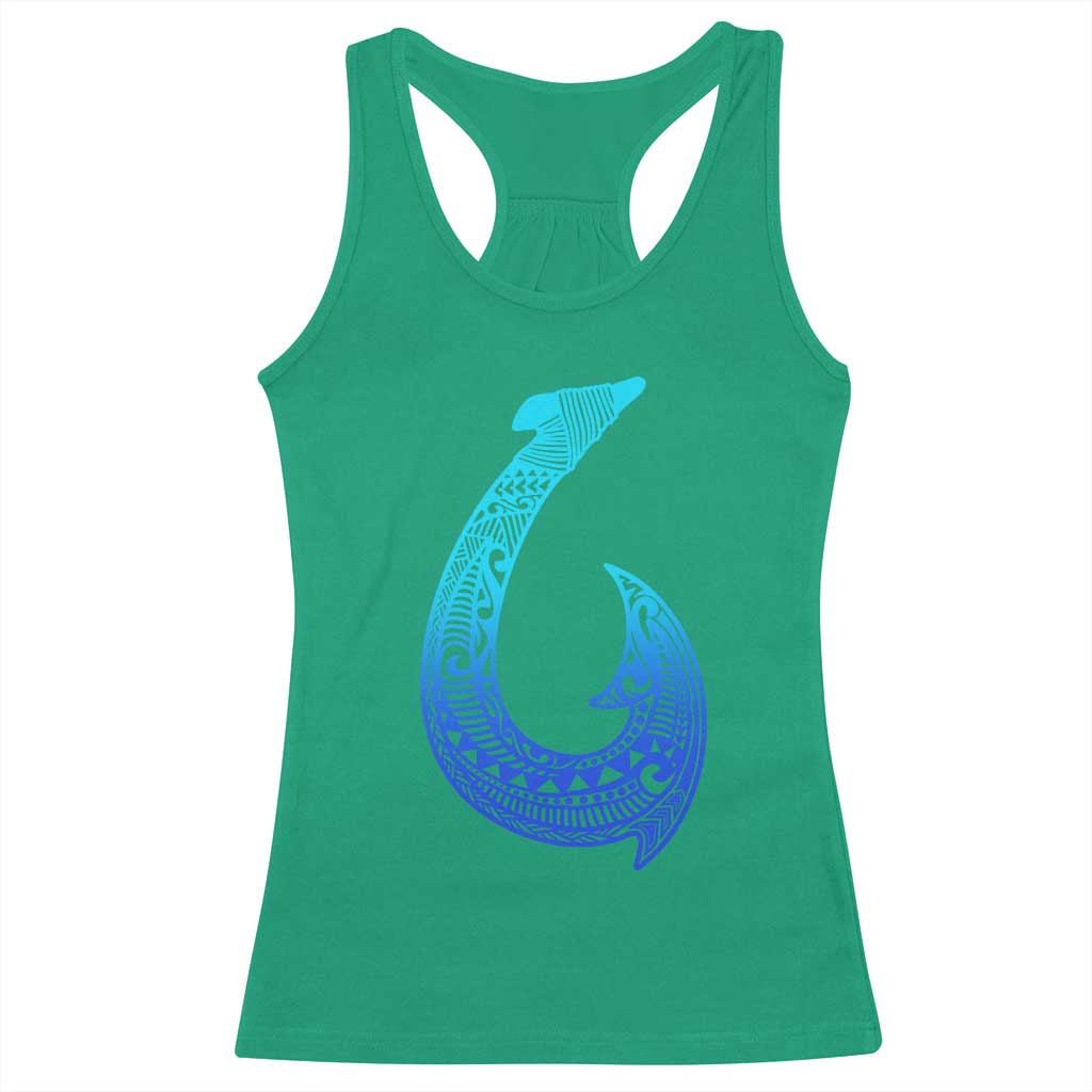 Tribal Makau Hawaiian Fish Hook Pacific Islander Hawaiian Racerback Tank Top TS11 Irish Green Print Your Wear