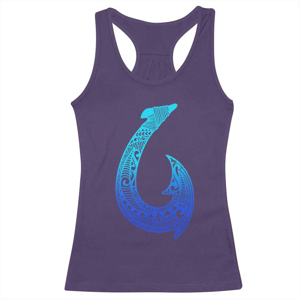 Tribal Makau Hawaiian Fish Hook Pacific Islander Hawaiian Racerback Tank Top TS11 Purple Print Your Wear