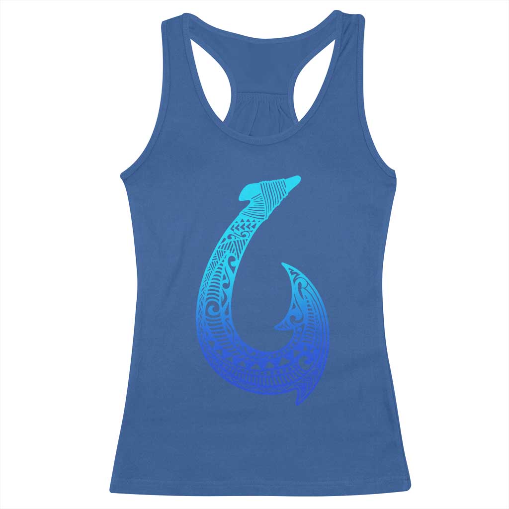 Tribal Makau Hawaiian Fish Hook Pacific Islander Hawaiian Racerback Tank Top TS11 Royal Blue Print Your Wear
