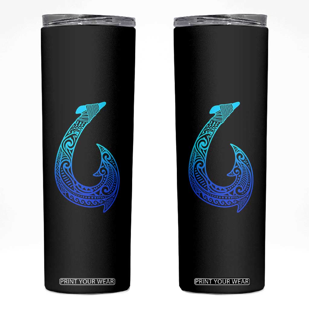 Tribal Makau Hawaiian Fish Hook Pacific Islander Hawaiian Skinny Tumbler TS11 Black Print Your Wear