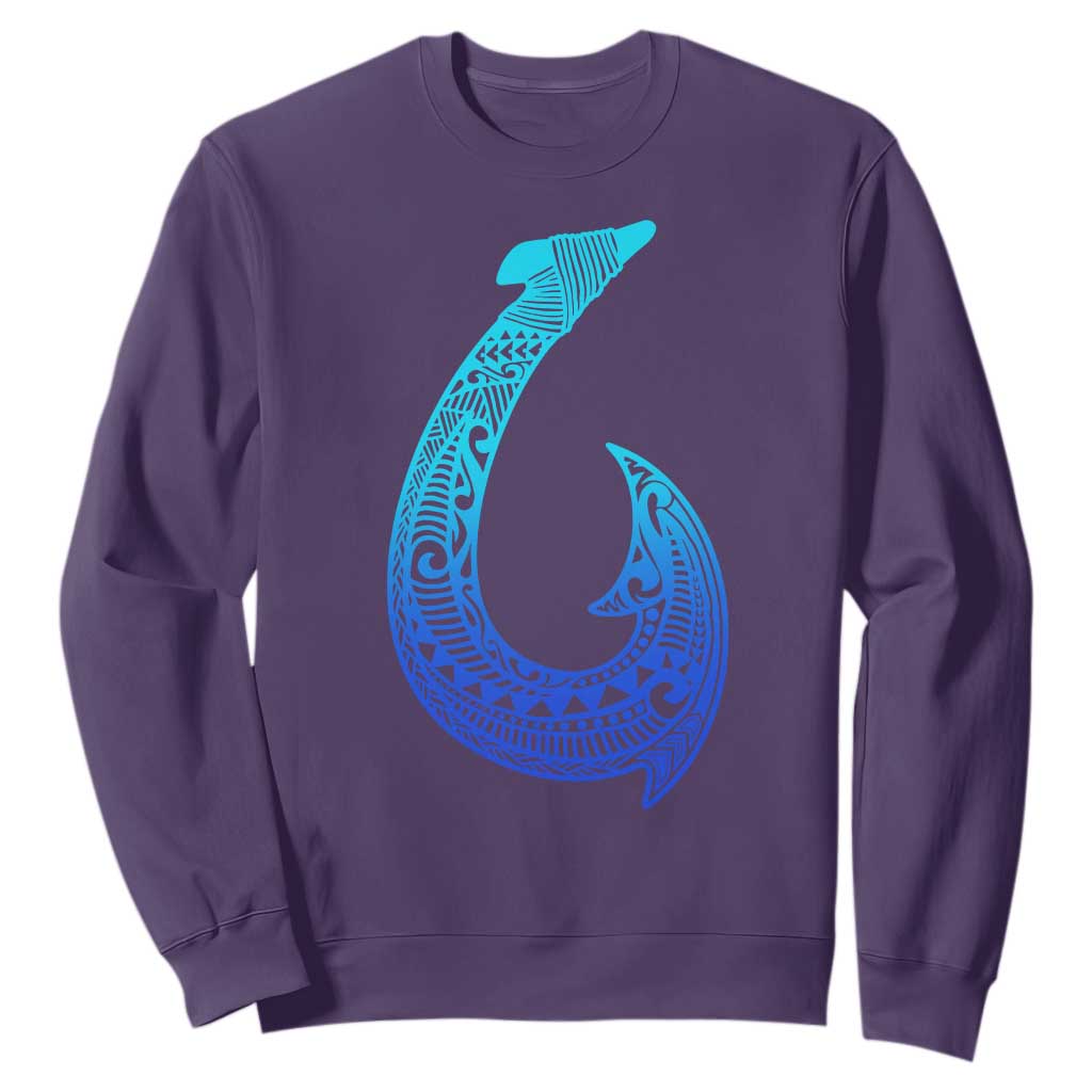 Tribal Makau Hawaiian Fish Hook Pacific Islander Hawaiian Sweatshirt TS11 Purple Print Your Wear