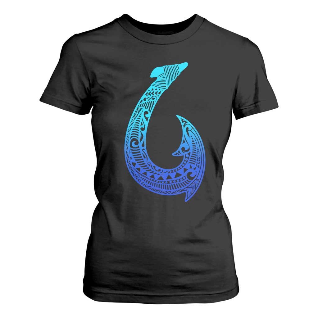 Tribal Makau Hawaiian Fish Hook Pacific Islander Hawaiian T Shirt For Women TS11 Black Print Your Wear