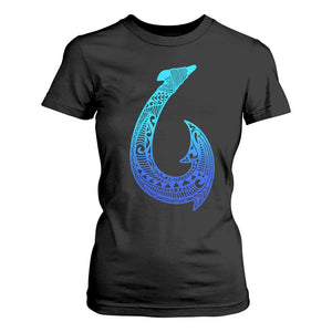 Tribal Makau Hawaiian Fish Hook Pacific Islander Hawaiian T Shirt For Women TS11 Black Print Your Wear