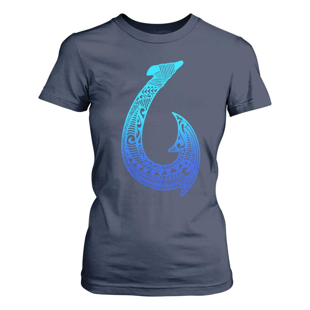 Tribal Makau Hawaiian Fish Hook Pacific Islander Hawaiian T Shirt For Women TS11 Navy Print Your Wear