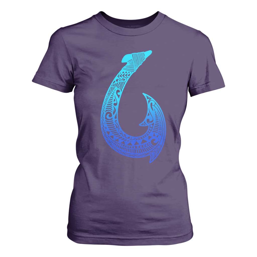 Tribal Makau Hawaiian Fish Hook Pacific Islander Hawaiian T Shirt For Women TS11 Purple Print Your Wear