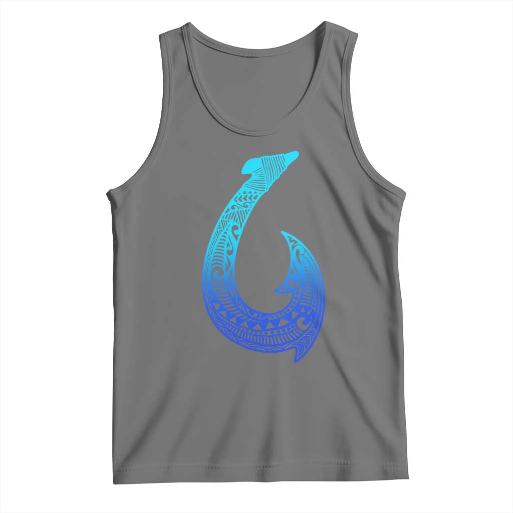 Tribal Makau Hawaiian Fish Hook Pacific Islander Hawaiian Tank Top TS11 Black Heather Print Your Wear