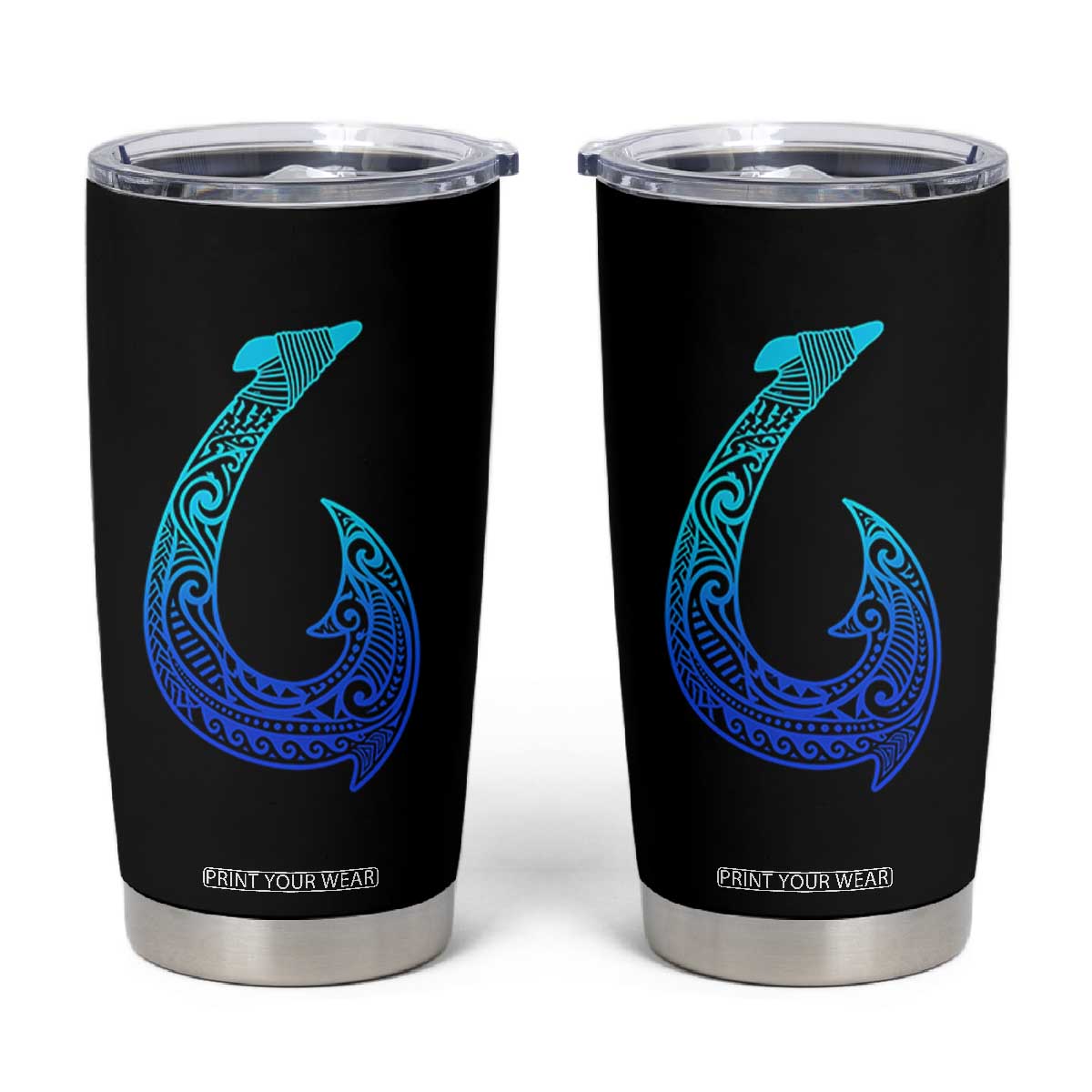Tribal Makau Hawaiian Fish Hook Pacific Islander Hawaiian Tumbler Cup TS11 Black Print Your Wear