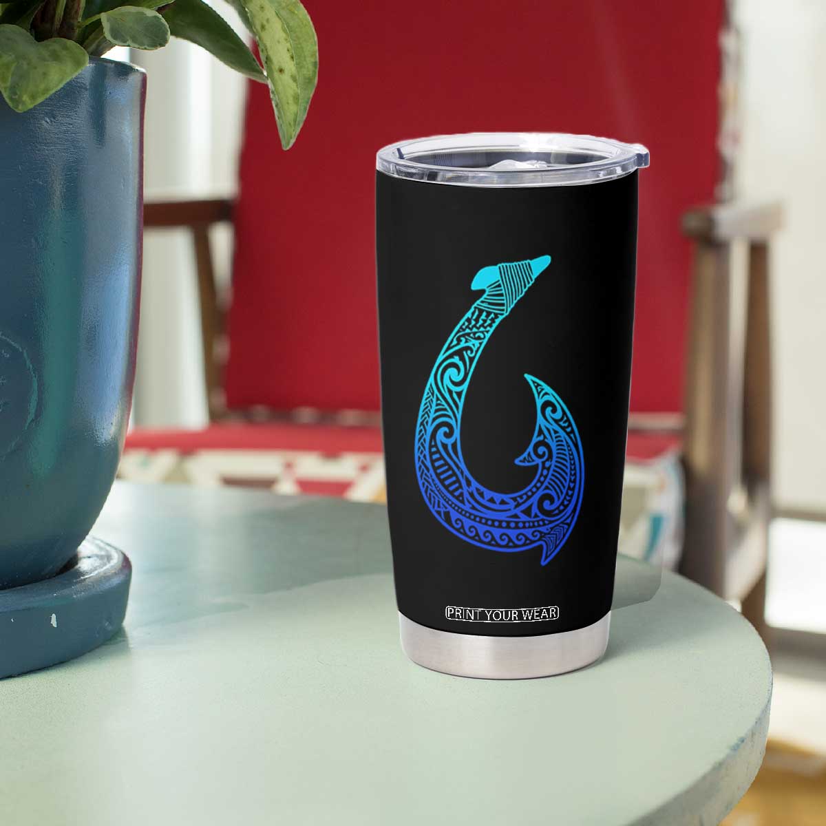 Tribal Makau Hawaiian Fish Hook Pacific Islander Hawaiian Tumbler Cup TS11 Print Your Wear